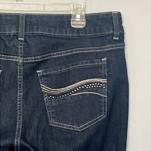 Riders by Lee mid rise boot cut dark wash Jeans Women’s 16 Long - Picture 6 of 13